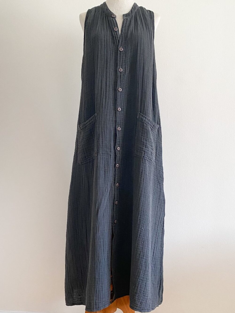 NEW NSF Grey Gauze Sleeveless Maxi Dress S